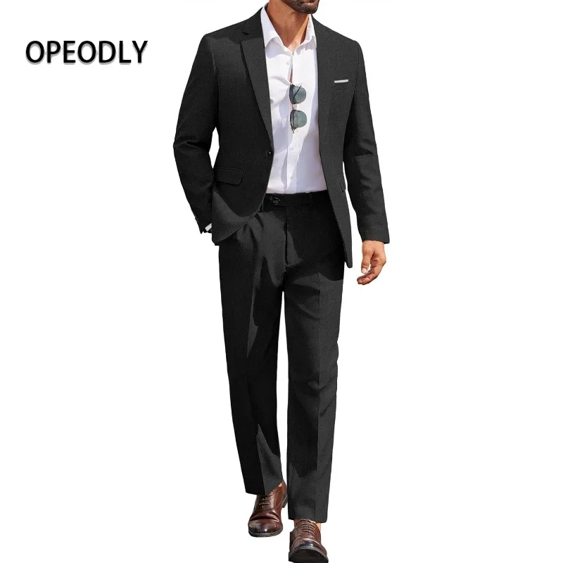 OPEODLY Men Suits Classic Fit 2 Piece Set One Button Casual Blazer Wedding Business Suit Separates
OPEODLY Men Suits Classic Fit 2 Piece Set One Button Casual Blazer Wedding Business Suit Separates