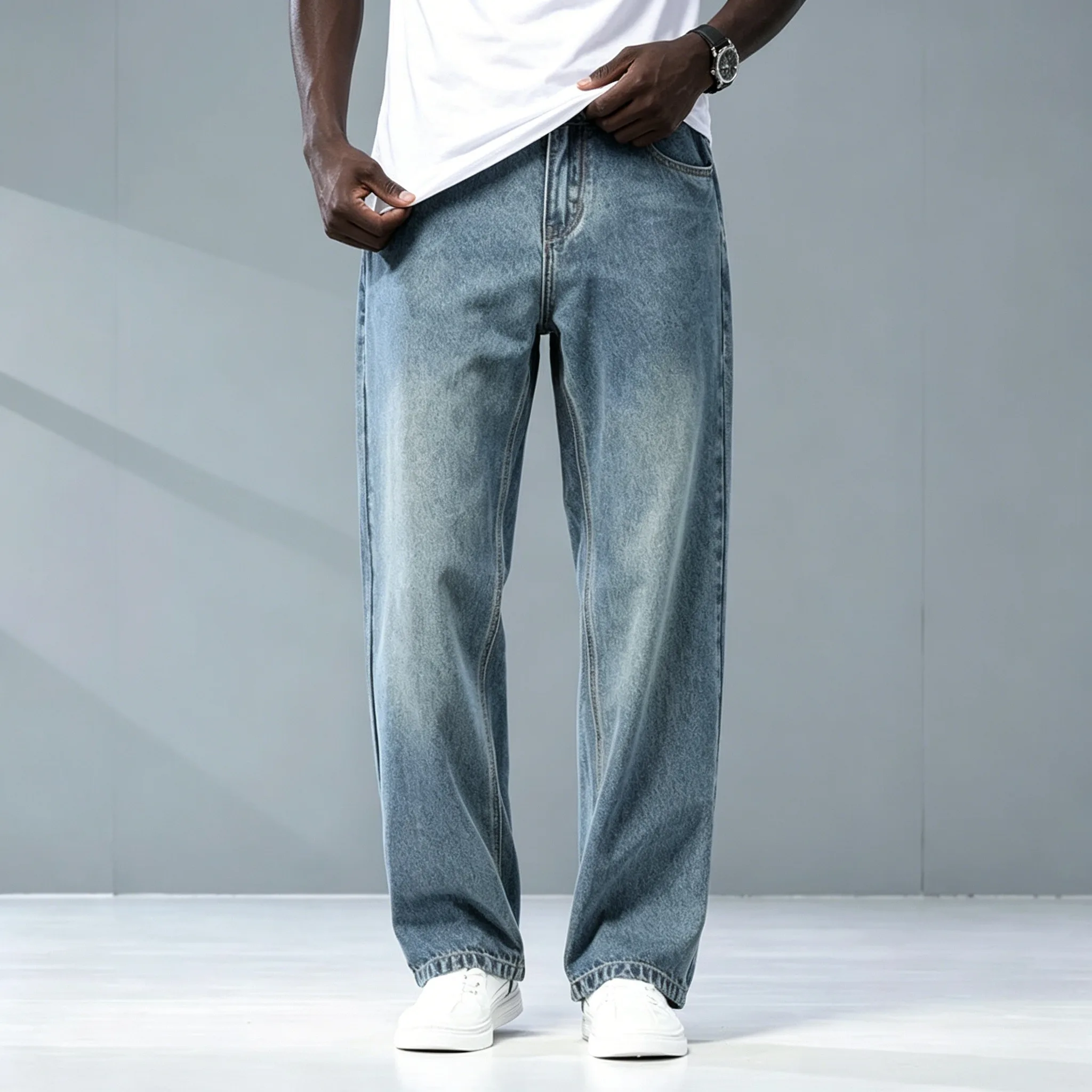 2026 Summer Ice Silk Thin Spring Summer Men's Jeans Loose Straight Wide-leg Pants
2026 Summer Ice Silk Thin Spring Summer Men's Jeans Loose Straight Wide-leg Pants