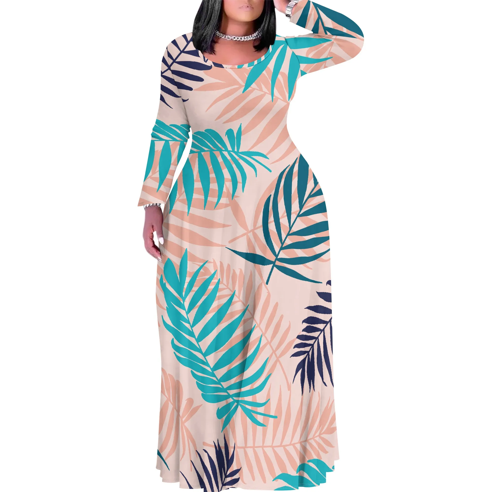 Women's Summer/Fall Fashion Printed Long Sleeve Splits On Both Sides Maxi Dress Round Neck Long Sleeve Maxi Dress
Women's Summer/Fall Fashion Printed Long Sleeve Splits On Both Sides Maxi Dress Round Neck Long Sleeve Maxi Dress
