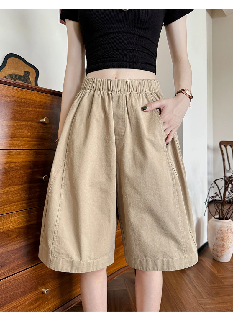 Solid Color Minimalist Women's Shorts 2026 Summer New High Waisted Wide Leg Pants Loose Casual Female Five Quarter Pants
Solid Color Minimalist Women's Shorts 2026 Summer New High Waisted Wide Leg Pants Loose Casual Female Five Quarter Pants