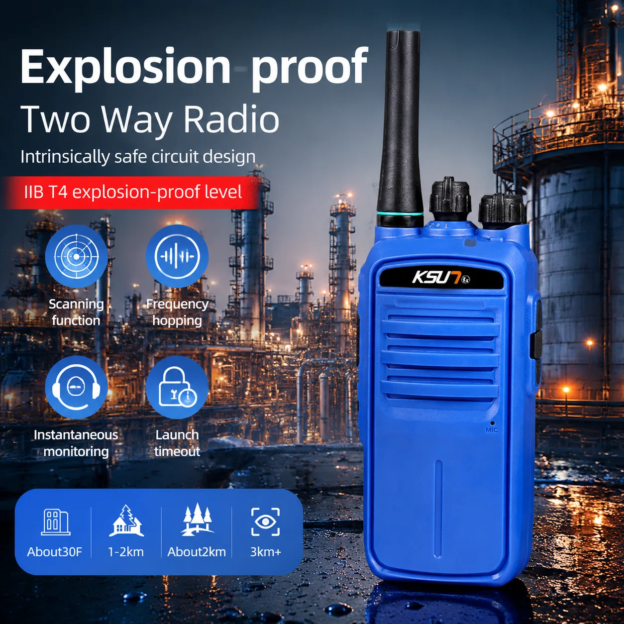 KSUT Long Range Walkie Talkie Professional Explosion-Proof Communication Radio For Gas Oil Petroleum Industry X1100
KSUT Long Range Walkie Talkie Professional Explosion-Proof Communication Radio For Gas Oil Petroleum Industry X1100