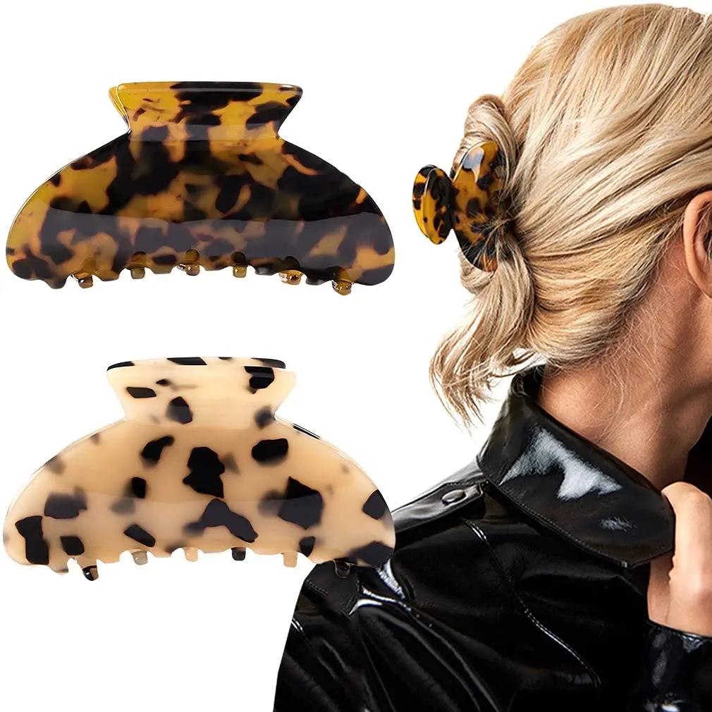 French Design Tortoise Celluloid Hair Claw Banana Clip for Women, Acrylic Resin & Alloy, 3.5 Inches
French Design Tortoise Celluloid Hair Claw Banana Clip for Women, Acrylic Resin & Alloy, 3.5 Inches