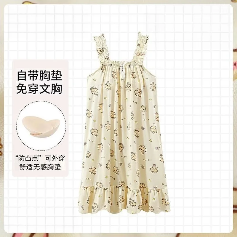 Anime Chiikawa Womens Sleeveless Nightgown Medium Length Removable Padded Bra Soft Breathable Summer Kawaii Fashion Gift 2026
Anime Chiikawa Womens Sleeveless Nightgown Medium Length Removable Padded Bra Soft Breathable Summer Kawaii Fashion Gift 2026