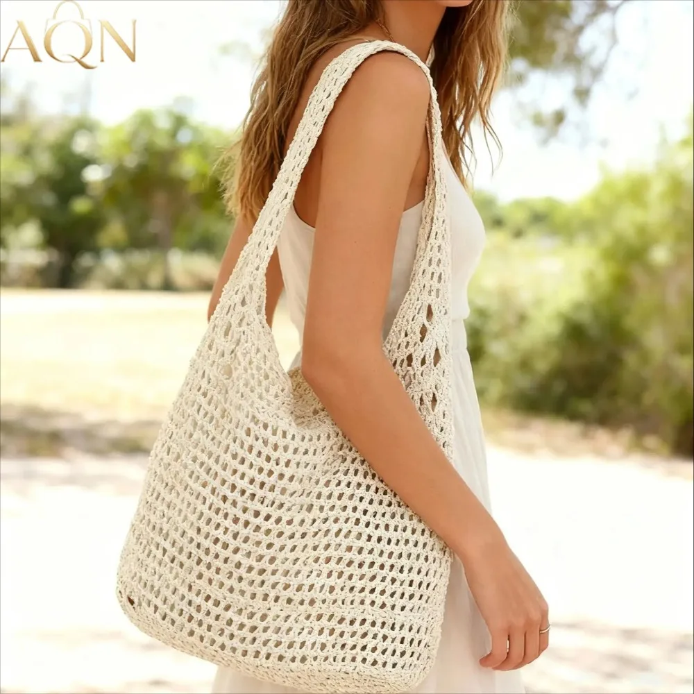 AQN Women's Casual Large Capacity Woven Shoulder Bags Underarm Bag Solid Crochet Tote Handbag for Vacation Shopping Daily Bag
AQN Women's Casual Large Capacity Woven Shoulder Bags Underarm Bag Solid Crochet Tote Handbag for Vacation Shopping Daily Bag