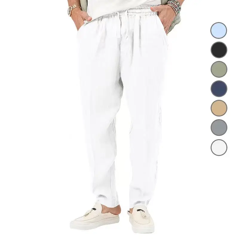 Fashion Men's Linen Trousers Solid Color Casual Pants for Men Sport Breathable Baggy Pant Summer Beach Lightweight Cotton Pants
Fashion Men's Linen Trousers Solid Color Casual Pants for Men Sport Breathable Baggy Pant Summer Beach Lightweight Cotton Pants