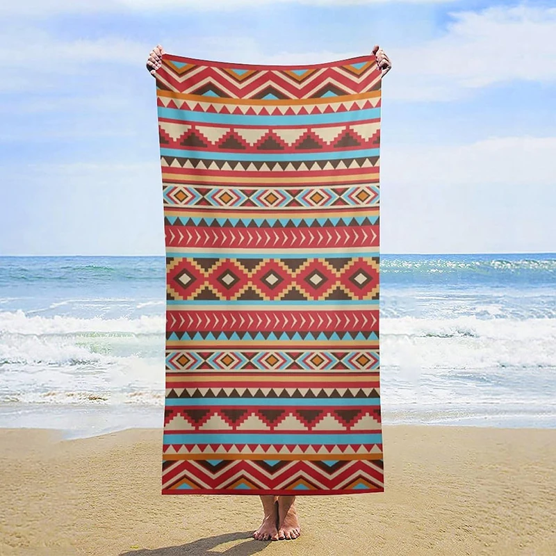 Colorful Geometric Beach Towel at the BeachMicrofiber terry bath towels for yoga, travel, swimming, fitness and camping
Colorful Geometric Beach Towel at the BeachMicrofiber terry bath towels for yoga, travel, swimming, fitness and camping