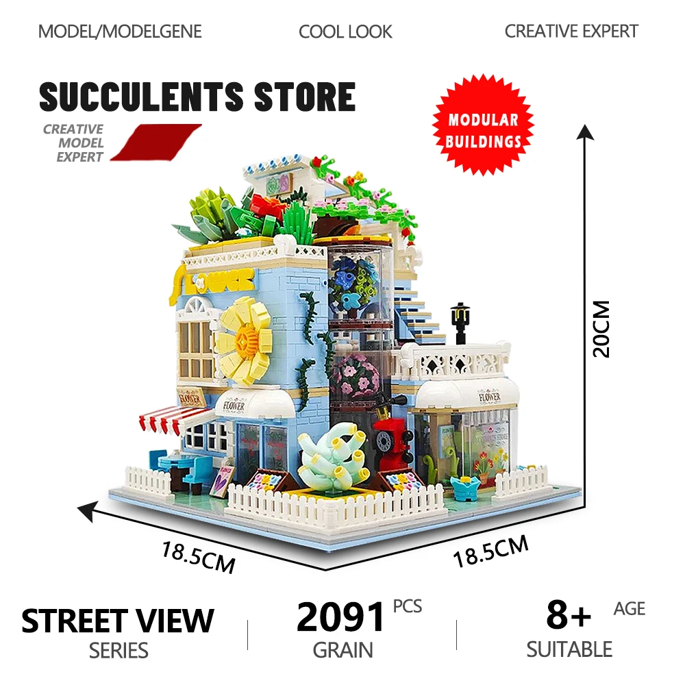 City Street View Creative Flower House Succulent Plants Store Building DIY Block Bricks Education Christmas Toys Gift For Girls
City Street View Creative Flower House Succulent Plants Store Building DIY Block Bricks Education Christmas Toys Gift For Girls