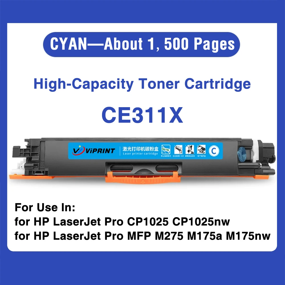 Совместимый картридж с тонером CE310A CE311A CE312A CE313A CE310X для HP LaserJet Pro CP1025 CP1025nw MFP M275 M175a M175nw
Совместимый картридж с тонером CE310A CE311A CE312A CE313A CE310X для HP LaserJet Pro CP1025 CP1025nw MFP M275 M175a M175nw