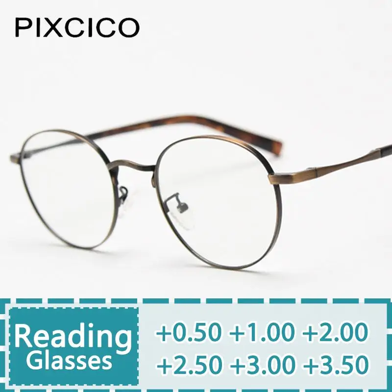 R56836 Women Retro Ultralight Reading Glasses Dioptric +50 +150 +350 Men Fashion Round Metal High Quality Legs Presbyopic
R56836 Women Retro Ultralight Reading Glasses Dioptric +50 +150 +350 Men Fashion Round Metal High Quality Legs Presbyopic