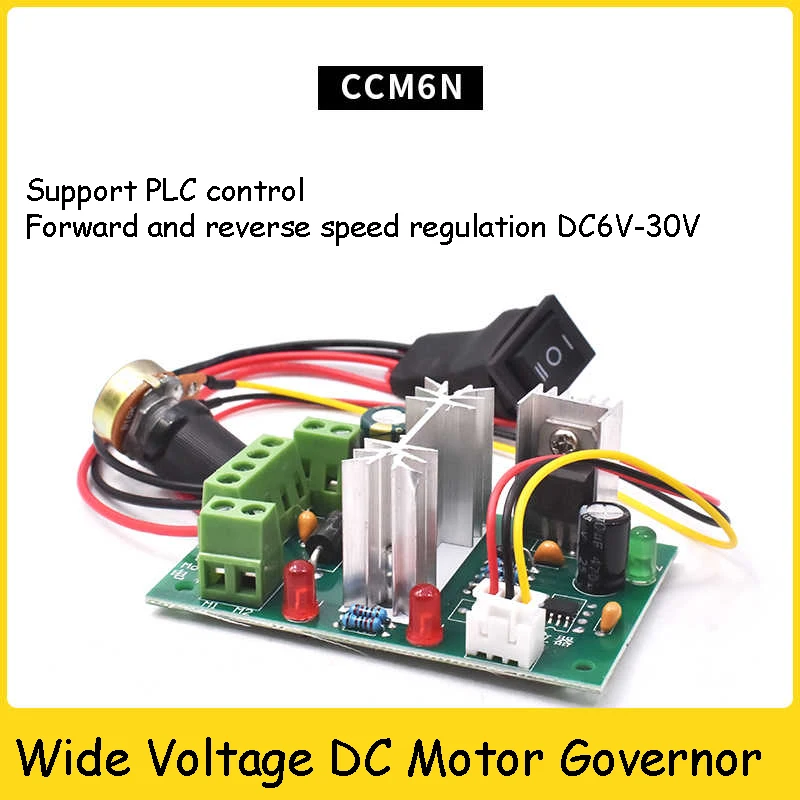 CCM6N Motor Speed Controller 6V~30V PLC Control Forward and Reverse Emergency Stop Switch for Micro DC Geared Motor 74x47mm
CCM6N Motor Speed Controller 6V~30V PLC Control Forward and Reverse Emergency Stop Switch for Micro DC Geared Motor 74x47mm