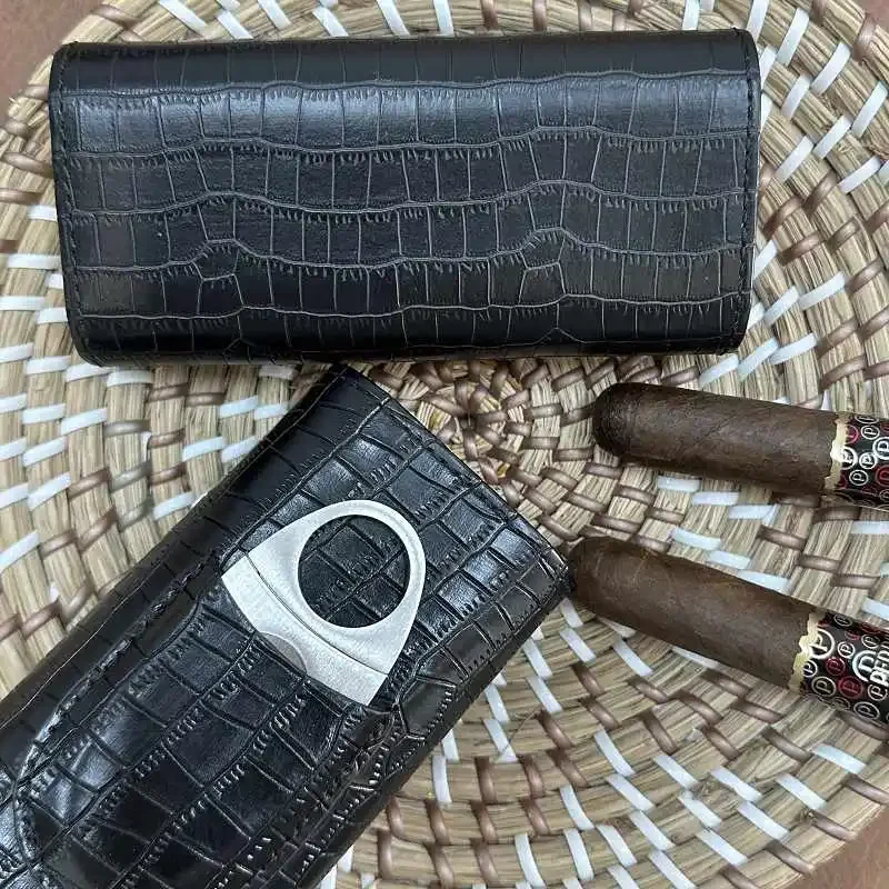 Portable Durable Leather Case Holder 3 Cigar Case Tube Travel Brown Cigar Cedar Humidor With Cigar Cutter 97
Portable Durable Leather Case Holder 3 Cigar Case Tube Travel Brown Cigar Cedar Humidor With Cigar Cutter 97