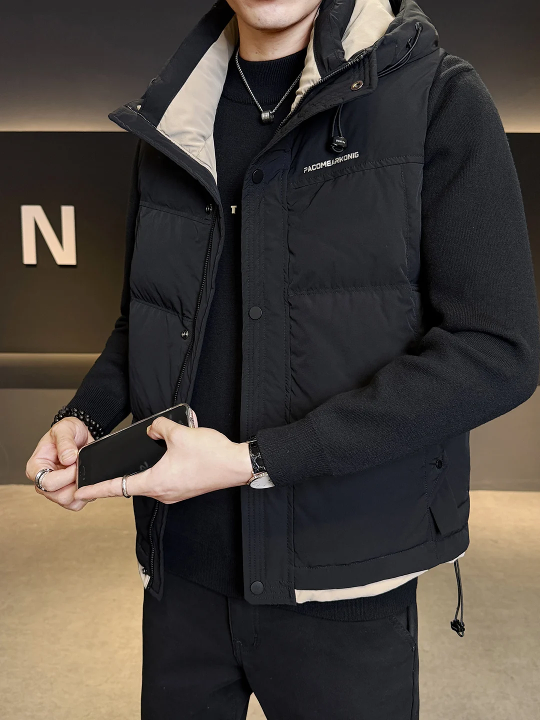 Faionable ort Hooded down Vest Men's Outerwear Autumn Winter Polyester Fiber Du down Warm Trendy Ci Sle Zipper Closure
Faionable ort Hooded down Vest Men's Outerwear Autumn Winter Polyester Fiber Du down Warm Trendy Ci Sle Zipper Closure