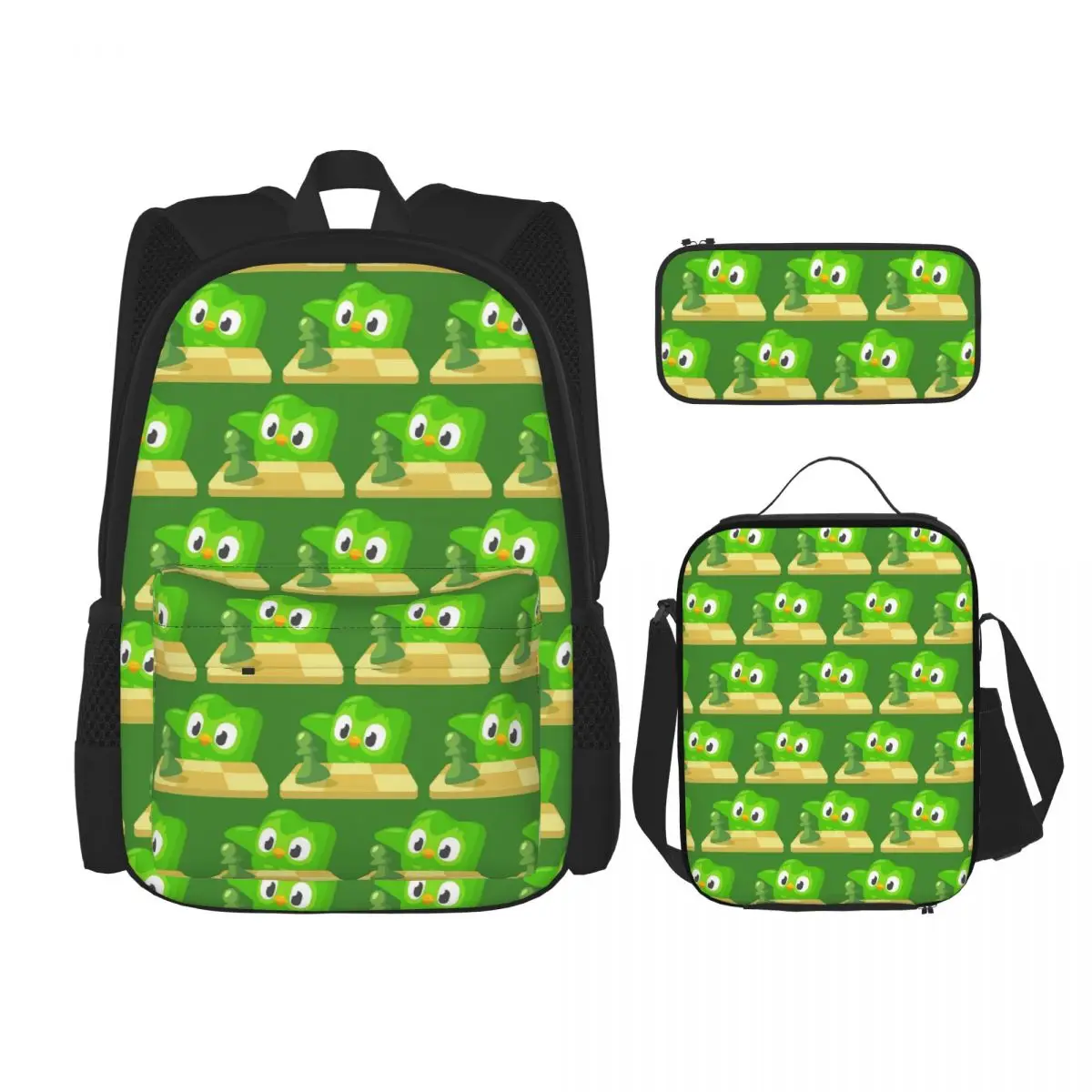 Duolingo Owl Duo Backpacks Children Bookbag School Bags Rucksack Lunch Bag Pen Bag Three-Piece Set
Duolingo Owl Duo Backpacks Children Bookbag School Bags Rucksack Lunch Bag Pen Bag Three-Piece Set