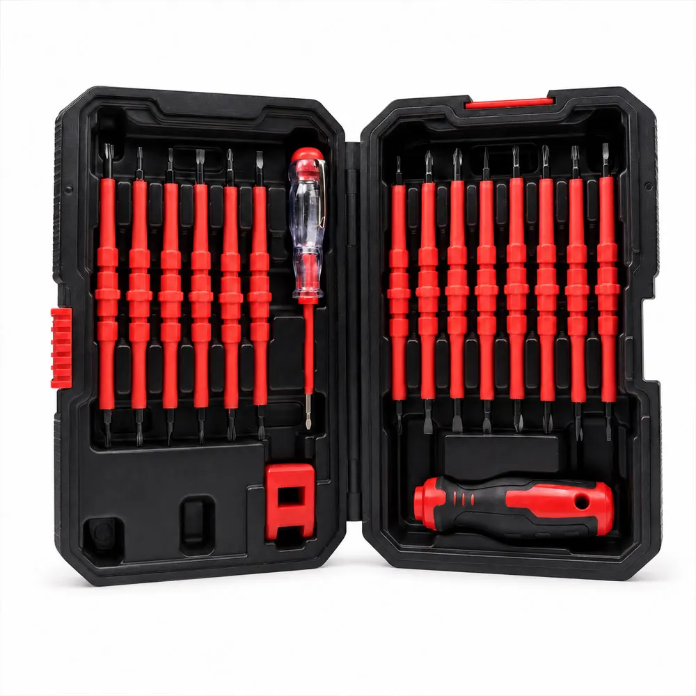 31-in-1 screwdriver set, magnetic screwdriver, non-slip rubberized handle, appliance and furniture repair tools.
31-in-1 screwdriver set, magnetic screwdriver, non-slip rubberized handle, appliance and furniture repair tools.