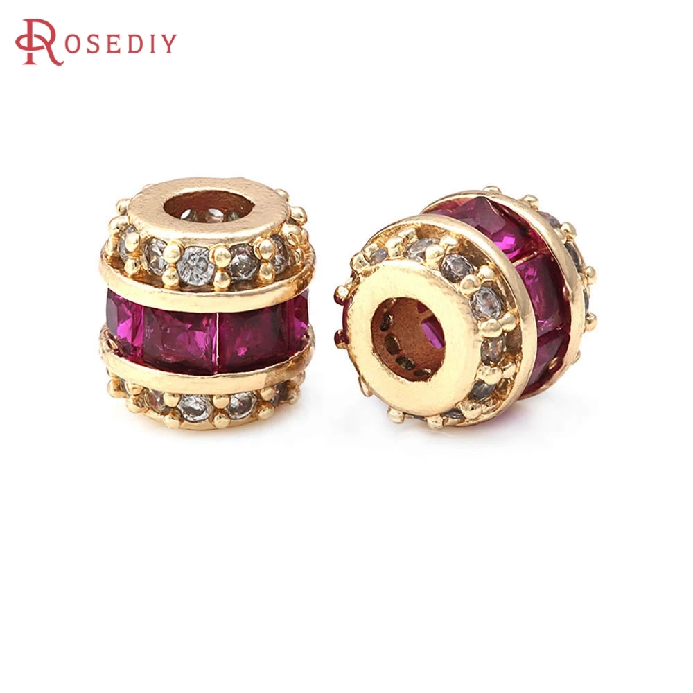 4PCS 18K Gold Color Brass and Zircon Cylinder Bracelets Beads Spacer Beads High Quality Jewelry Diy Accessories Making Supplies
4PCS 18K Gold Color Brass and Zircon Cylinder Bracelets Beads Spacer Beads High Quality Jewelry Diy Accessories Making Supplies