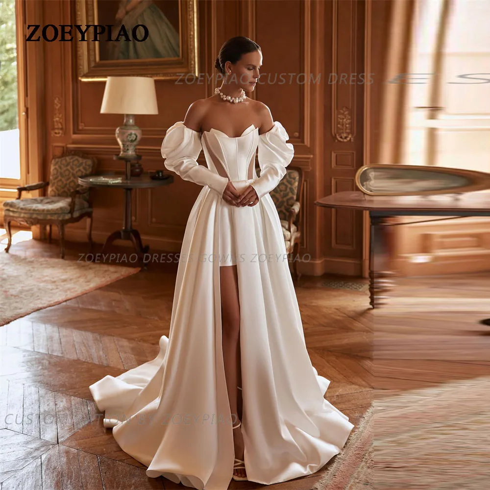 Vestido De Novia Long Sleeve Vintage Wedding Dresses 2024 Satin Long Court Train A-Line Side Slit Bride Bridal Gowns Dress
Vestido De Novia Long Sleeve Vintage Wedding Dresses 2024 Satin Long Court Train A-Line Side Slit Bride Bridal Gowns Dress