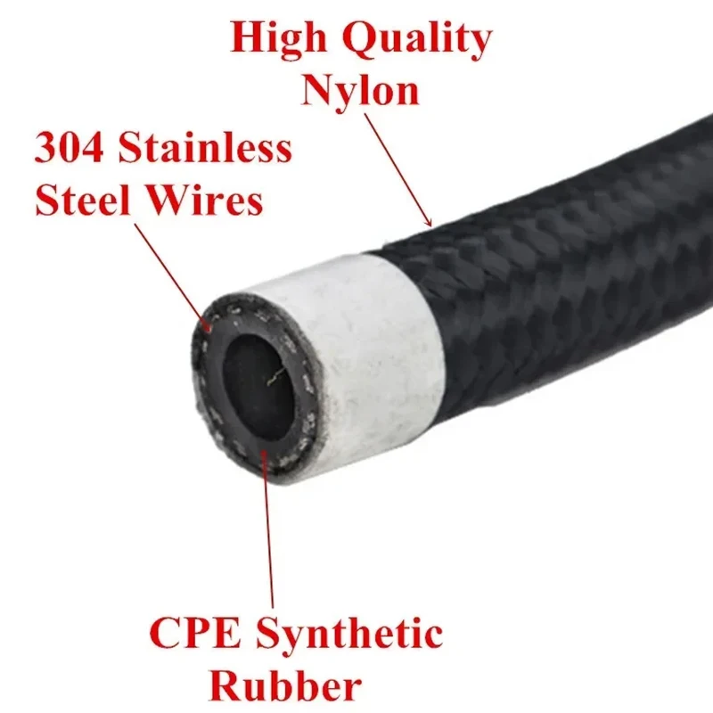 AN4 AN6 AN8 AN10 AN12 Fuel Hose Oil Gas Cooler Hose Line Pipe Tube Nylon Stainless Steel Braided Inside CPE Rubber
AN4 AN6 AN8 AN10 AN12 Fuel Hose Oil Gas Cooler Hose Line Pipe Tube Nylon Stainless Steel Braided Inside CPE Rubber