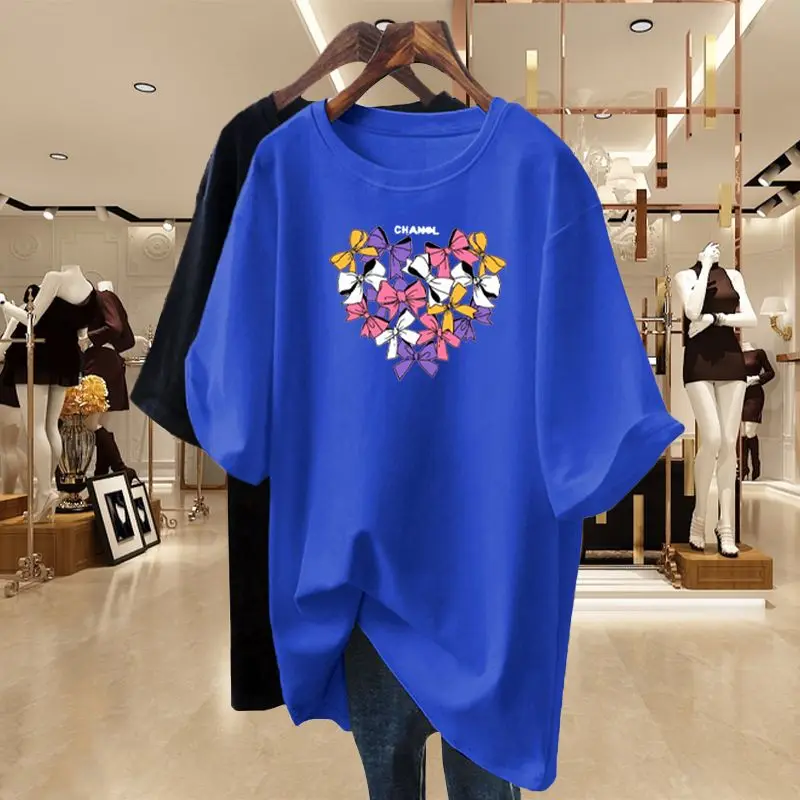 Summer Short Sleeve T-shirt Women Basics Casual Loose Chic Y2k Printed Tops Cotton Comfortable Vintage Pullovers
Summer Short Sleeve T-shirt Women Basics Casual Loose Chic Y2k Printed Tops Cotton Comfortable Vintage Pullovers
