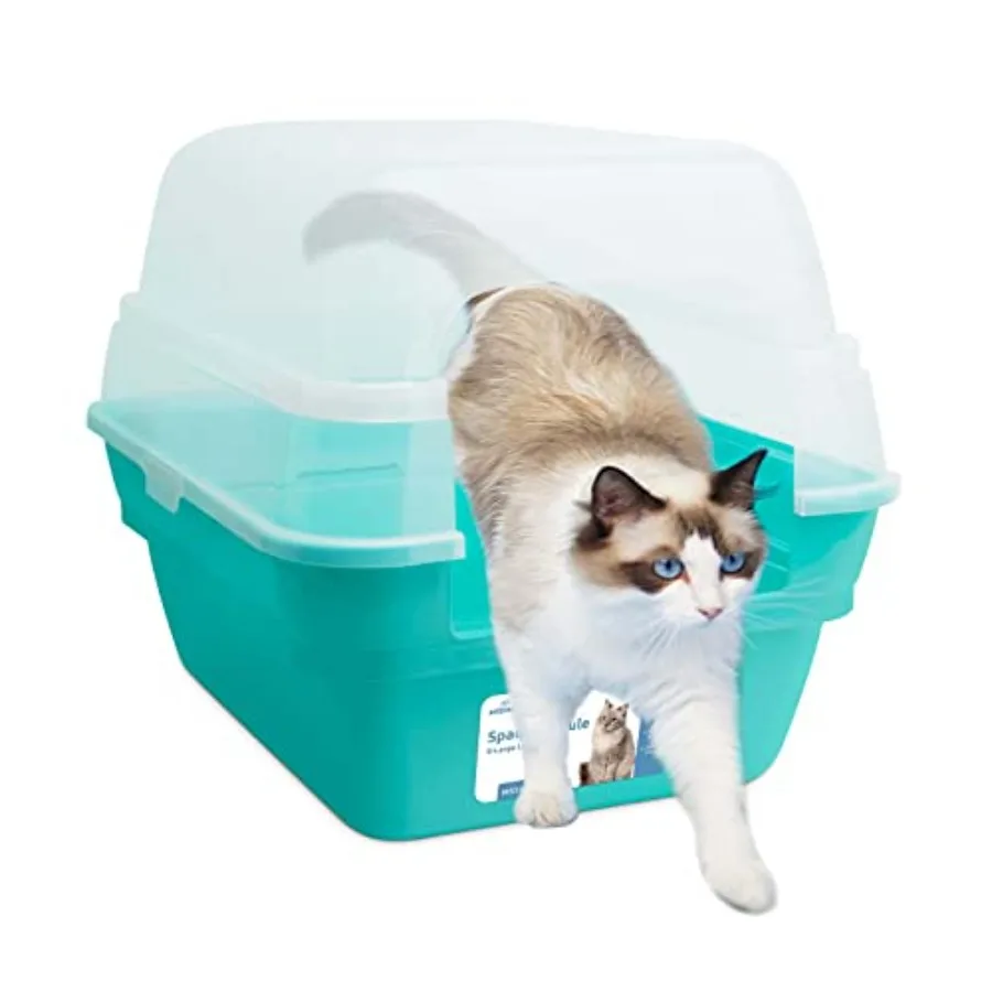 Cat Litter Box, Large Foldable Jumbo Hooded Cat Litter Box with Transparent Lid Teal
Cat Litter Box, Large Foldable Jumbo Hooded Cat Litter Box with Transparent Lid Teal