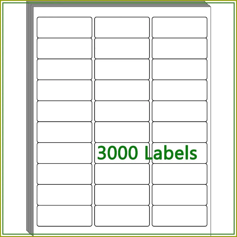 100 Sheets 30 Per Page 1"x2-5/8" Shipping Labels 3000 Pcs for Laser/Inkjet Printers, White Blank Sticker Name Tags
100 Sheets 30 Per Page 1"x2-5/8" Shipping Labels 3000 Pcs for Laser/Inkjet Printers, White Blank Sticker Name Tags