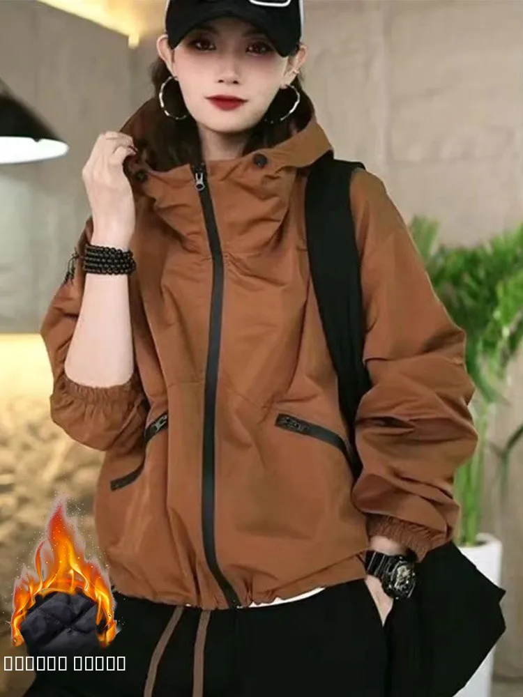 Thiened Cotton American Sle Women's Spring Autumn Jaet Hooded Windbreaker Outerwear Casual Versatile High-End Workwear ...
Thiened Cotton American Sle Women's Spring Autumn Jaet Hooded Windbreaker Outerwear Casual Versatile High-End Workwear ...