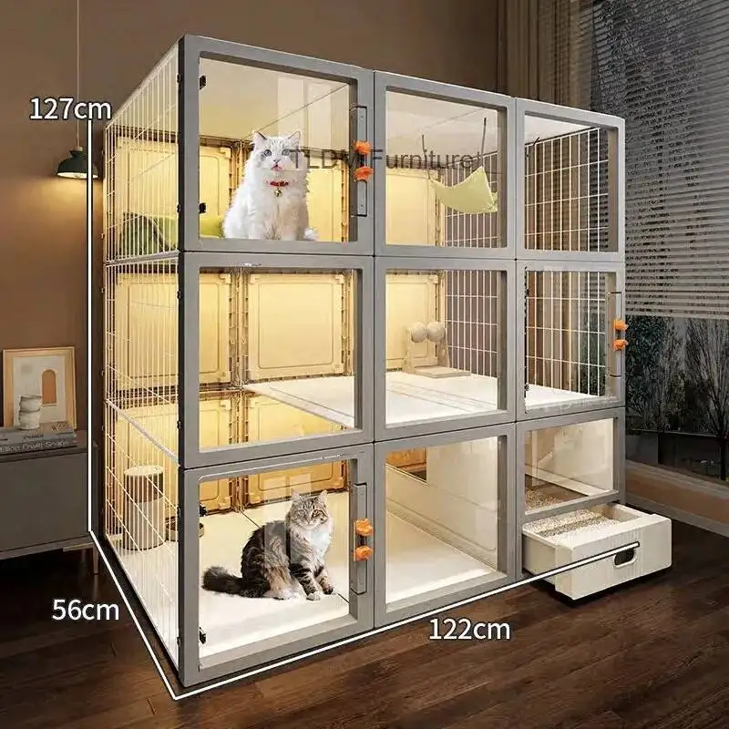 Indoor Multi-layer Wrought Iron Cat Cage Balcony Household Villa Pet Product Large Free Space Free Assembly Cat House Pet Cage Z
Indoor Multi-layer Wrought Iron Cat Cage Balcony Household Villa Pet Product Large Free Space Free Assembly Cat House Pet Cage Z