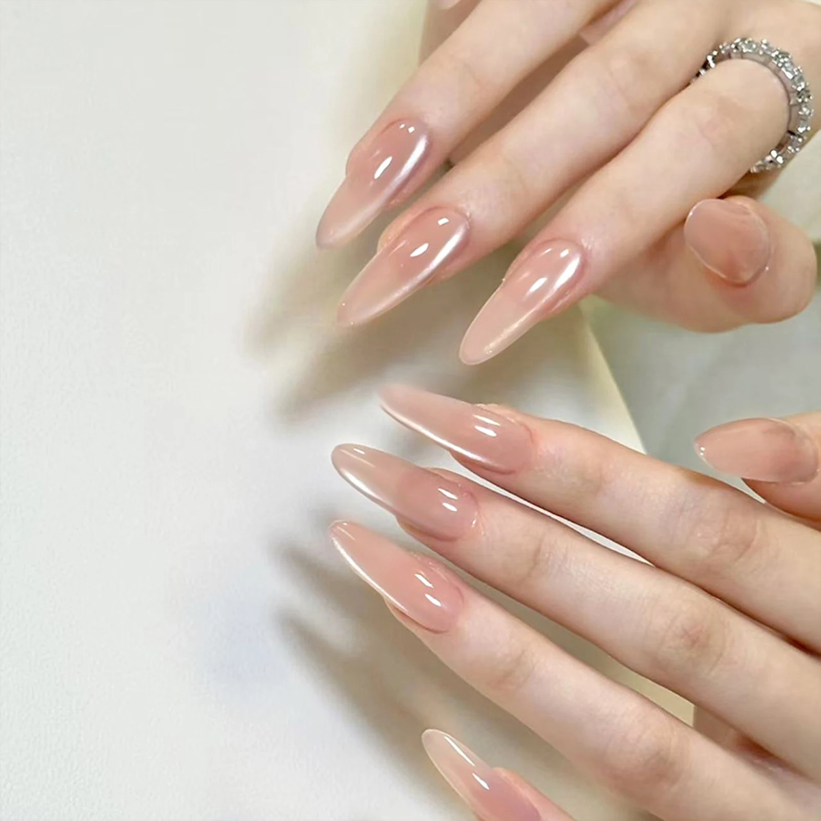 Nude Color Almond False Nails 24Pcs Simple Press On Nails Glossy Cat's Eyes Designs Wearable Fake Nails Patches for Women
Nude Color Almond False Nails 24Pcs Simple Press On Nails Glossy Cat's Eyes Designs Wearable Fake Nails Patches for Women