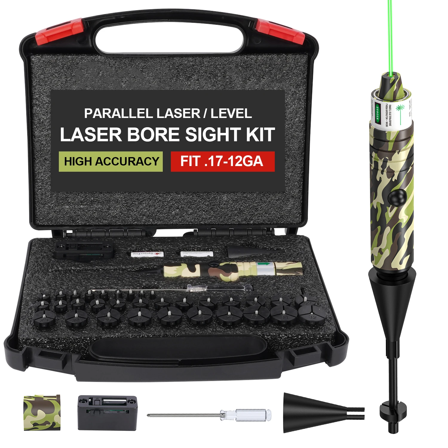 Horizontal tactical green laser collimator sight kit, compatible with rifle and pistol full caliber parallel calibration sights
Horizontal tactical green laser collimator sight kit, compatible with rifle and pistol full caliber parallel calibration sights