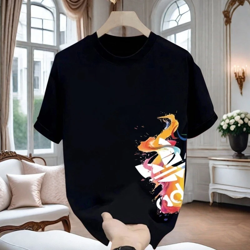 Men's and Women's Base Shirt, Round Neck Short-sleeved T-shirt, Couples AD Trend Pattern Print Spring and Autumn Pure Cotton
Men's and Women's Base Shirt, Round Neck Short-sleeved T-shirt, Couples AD Trend Pattern Print Spring and Autumn Pure Cotton