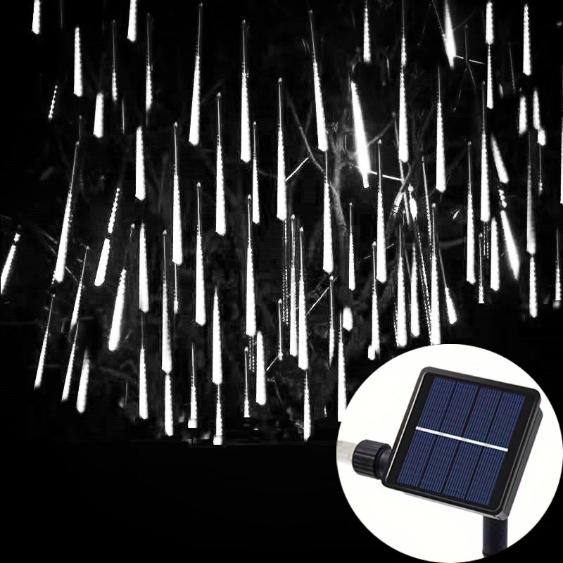 30cm 192LEDs Solar Meteor Shower Rain Lights 8 Tubes Led Falling Rain Fairy String Light for Xmas Tree Wedding Party Decoration
30cm 192LEDs Solar Meteor Shower Rain Lights 8 Tubes Led Falling Rain Fairy String Light for Xmas Tree Wedding Party Decoration