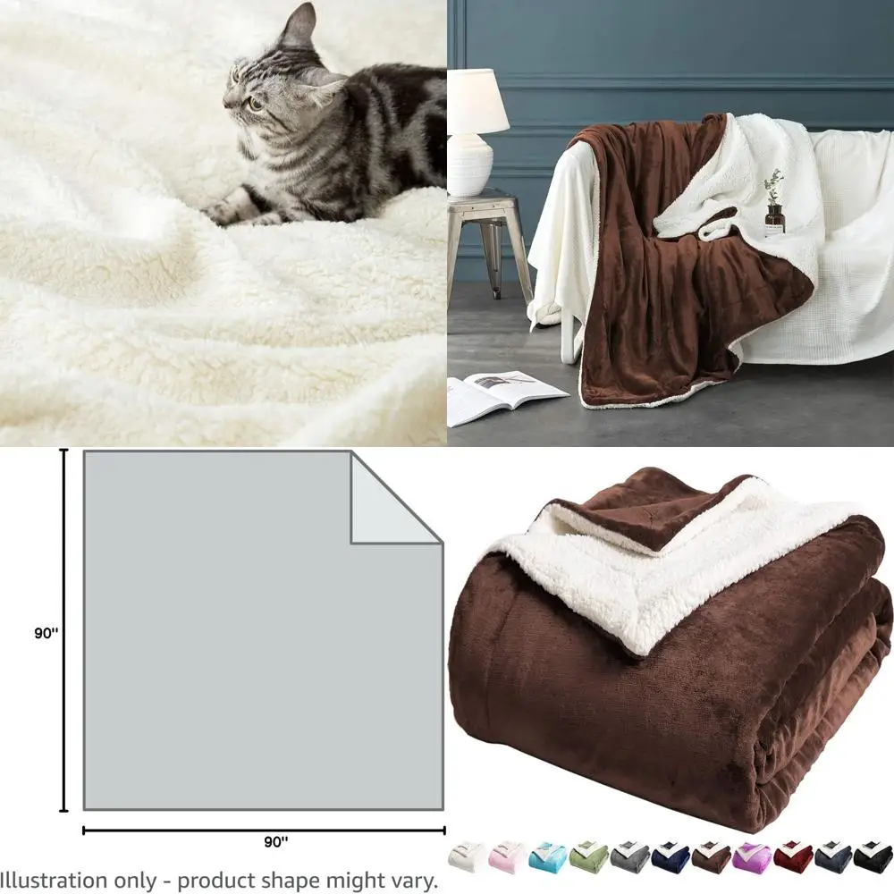 Queen Size Sherpa Fleece Blanket, Ultra Soft Plush, Warm Cozy Fluffy Microfiber Throw, Velvet Double Reversible Luxurious Bed Bl
Queen Size Sherpa Fleece Blanket, Ultra Soft Plush, Warm Cozy Fluffy Microfiber Throw, Velvet Double Reversible Luxurious Bed Bl