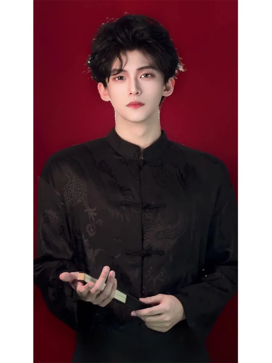 New Chinese Sle Men's irt Embroidered Pattern High-End Feeling k Texture Improved Tang Costume Hanfu irt Long Sve
New Chinese Sle Men's irt Embroidered Pattern High-End Feeling k Texture Improved Tang Costume Hanfu irt Long Sve