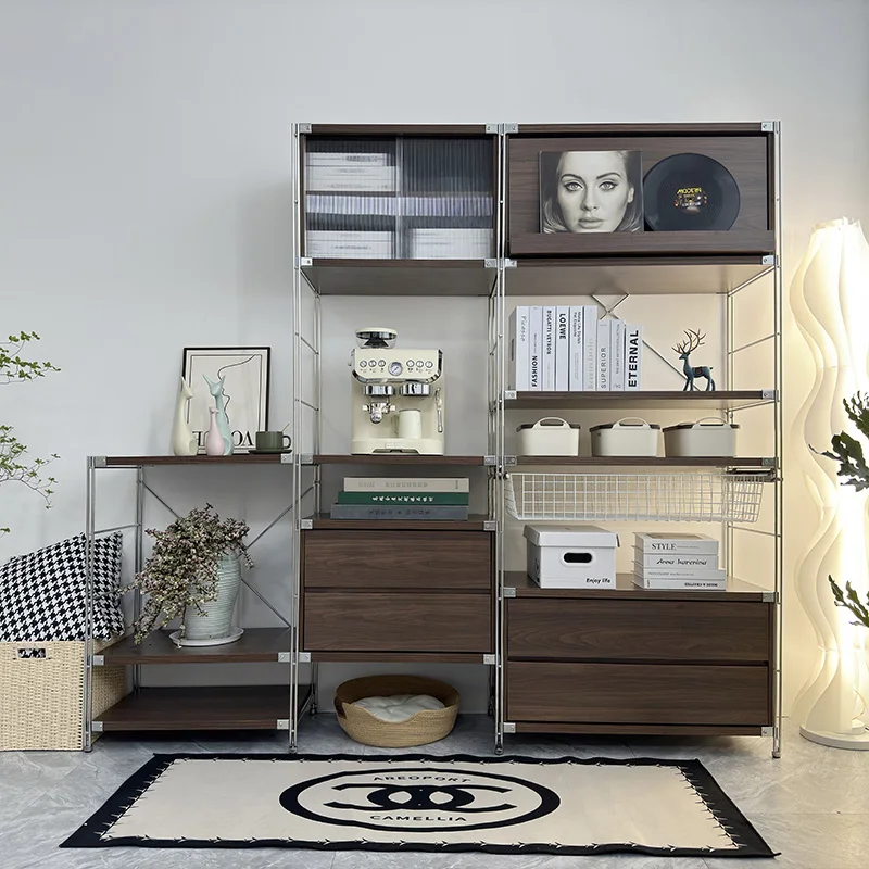 Minimalist Modular Storage Shelf Cabinet Metal Rack Home Organizer Interior Design