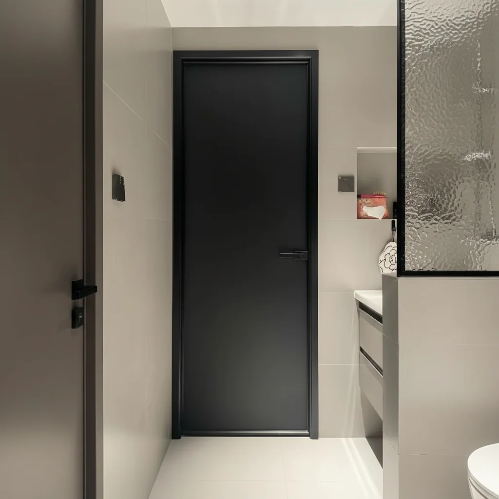 Modern Narrow Aluminum Alloy Frame Custom Casement Opening Bathroom Water Resistant Interior Finished Toilet Door Hotel Use
Modern Narrow Aluminum Alloy Frame Custom Casement Opening Bathroom Water Resistant Interior Finished Toilet Door Hotel Use