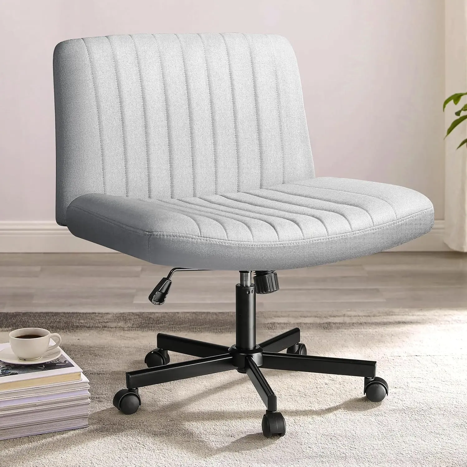 Criss Cross Chair with Wheels,Fabric Padded Armless Cross Legged Office Desk Chair for Home Office,Modern Swivel
Criss Cross Chair with Wheels,Fabric Padded Armless Cross Legged Office Desk Chair for Home Office,Modern Swivel