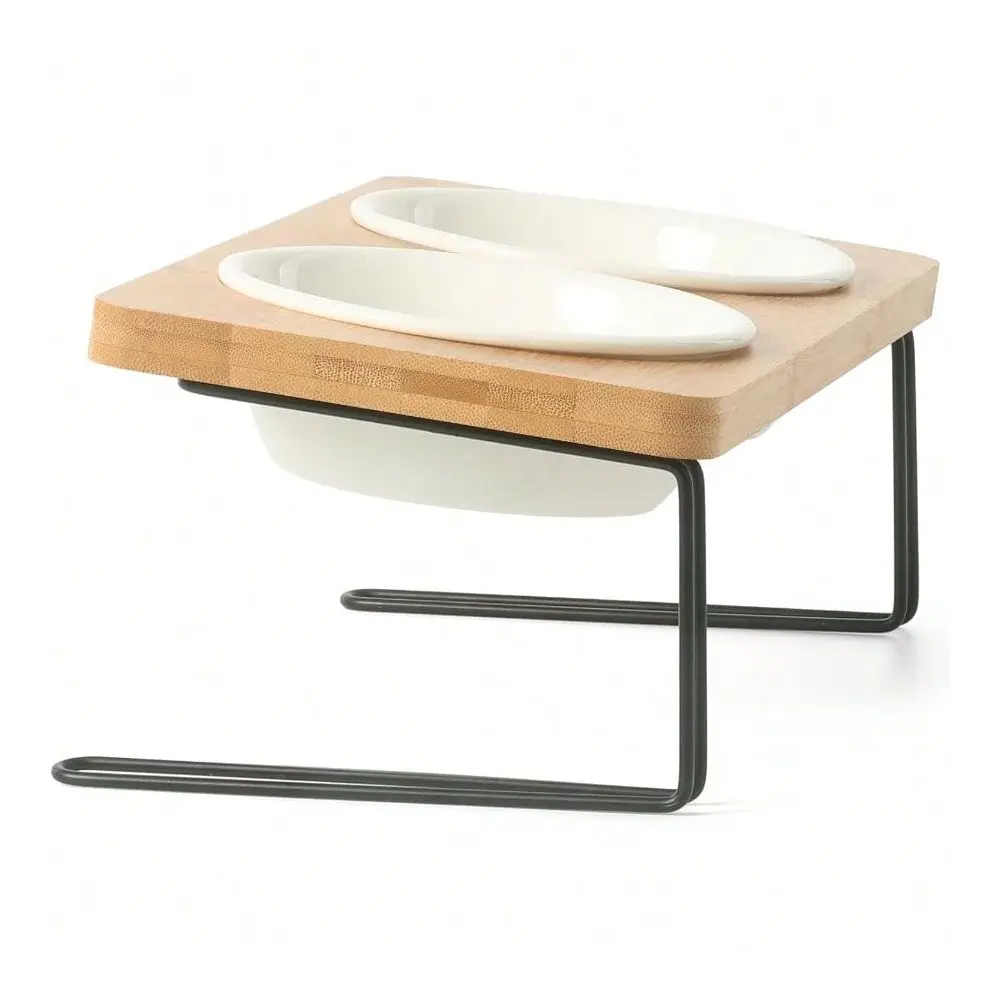 Cat Ceramic Bowls, Small Dog 15 Tilted Raised Food Feeding Dishes, Solid Bamboo Water Stand Feeder Set For Cats And Puppy
Cat Ceramic Bowls, Small Dog 15 Tilted Raised Food Feeding Dishes, Solid Bamboo Water Stand Feeder Set For Cats And Puppy