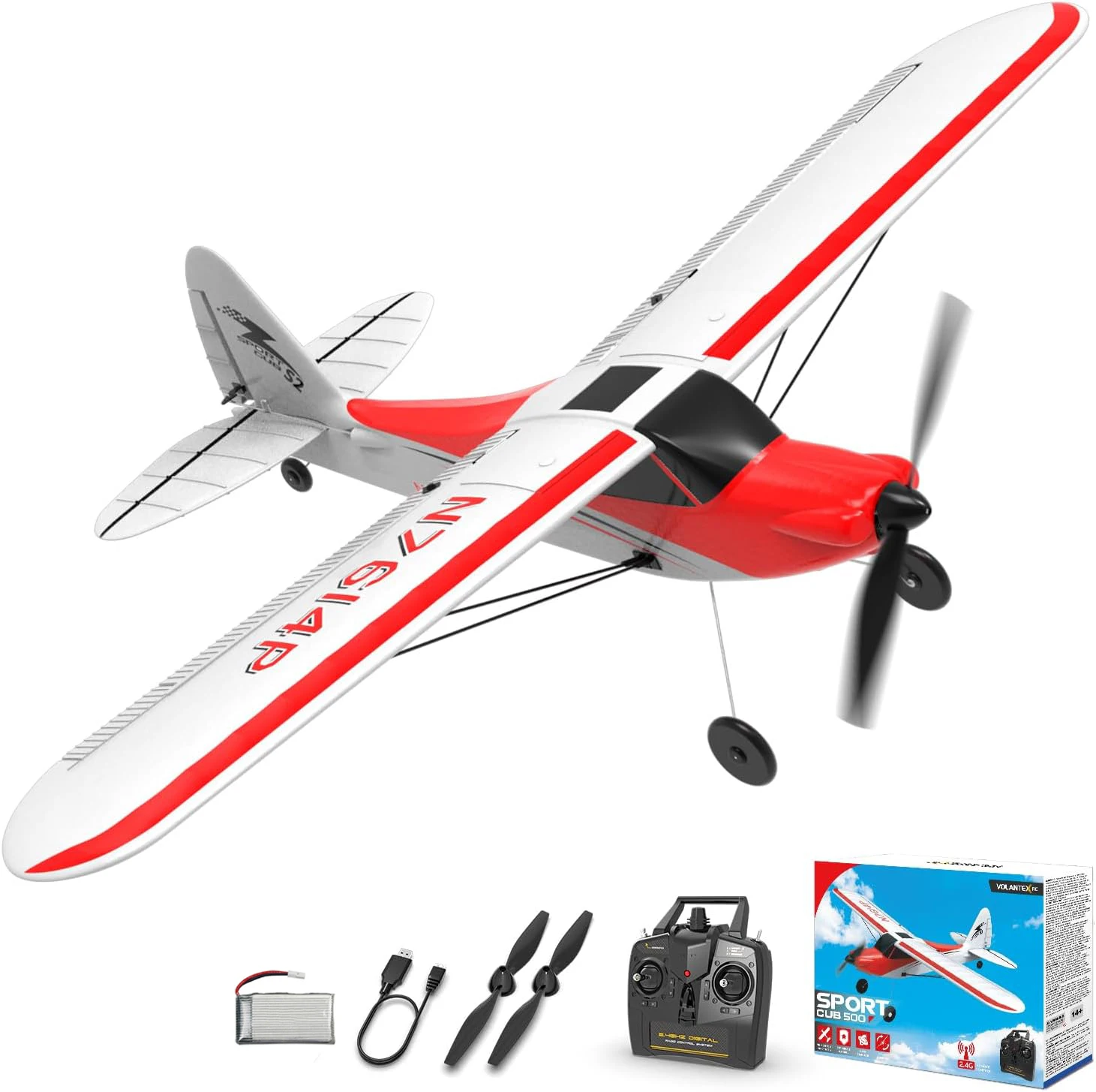 Volantexrc RC Plane Trainer Sport Cub 4CH Remote Control Airplane 500mm Wingspan One-Key Aerobatic RTF RC Glider for Beginners
Volantexrc RC Plane Trainer Sport Cub 4CH Remote Control Airplane 500mm Wingspan One-Key Aerobatic RTF RC Glider for Beginners