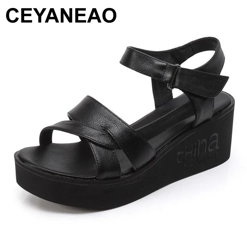 CEYANEAOSummer fashion genuine leather sandals woman thick bottom breathable soft bottom high heels platform shoes
CEYANEAOSummer fashion genuine leather sandals woman thick bottom breathable soft bottom high heels platform shoes