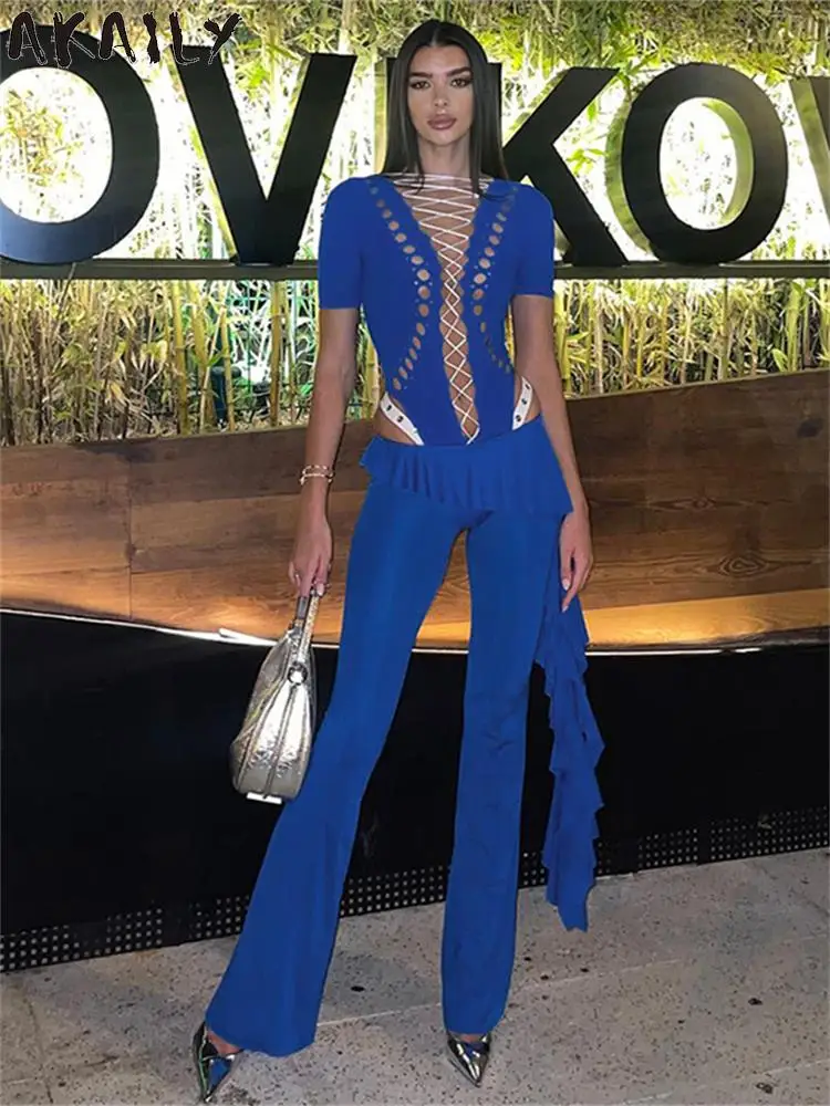 Akaily Winter Blue Wide Leg Pants Club Outfit For Women 2023 Ruffles High Waist Loose Pants Female Casual Straight Long Trousers
Akaily Winter Blue Wide Leg Pants Club Outfit For Women 2023 Ruffles High Waist Loose Pants Female Casual Straight Long Trousers