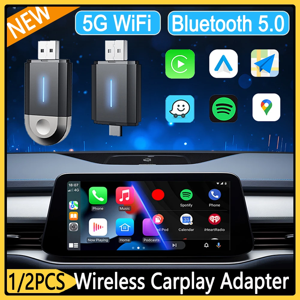 2 in 1 Mini Wireless Box Wired To Wireless Carplay Android Auto Adapter USB Dongle for OEM Wired CarPlay/Andriod Auto Cars
2 in 1 Mini Wireless Box Wired To Wireless Carplay Android Auto Adapter USB Dongle for OEM Wired CarPlay/Andriod Auto Cars 