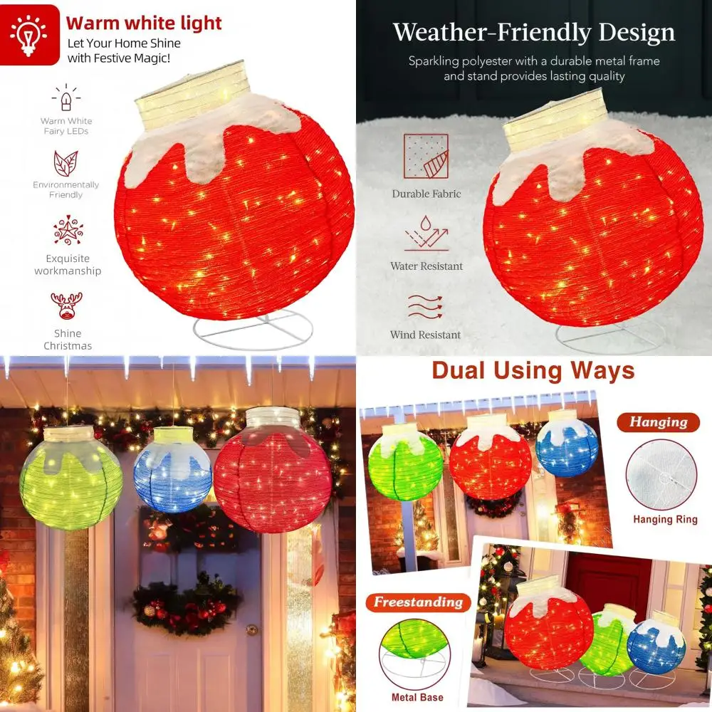 Outdoor Giant Hanging Christmas Ball with 240 LED Lights, Handmade Flocked, Waterproof, and Easy Plug & Play Setup
Outdoor Giant Hanging Christmas Ball with 240 LED Lights, Handmade Flocked, Waterproof, and Easy Plug & Play Setup