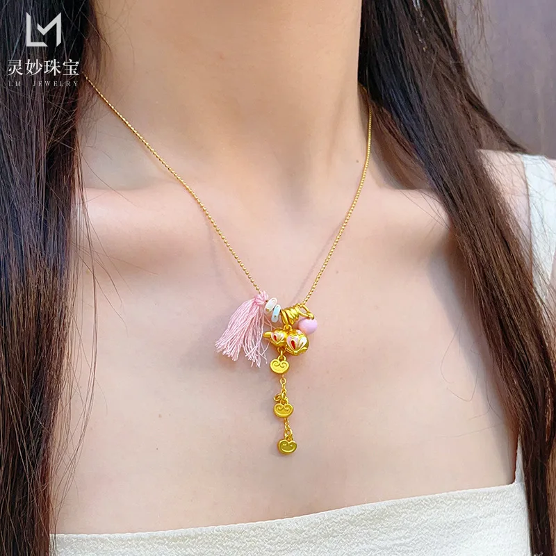 9999 24K real gold store same style women's gold necklace gourd gold ingot collarbone chain exquisite jewelry
9999 24K real gold store same style women's gold necklace gourd gold ingot collarbone chain exquisite jewelry