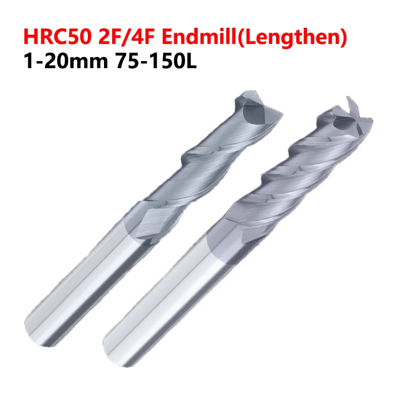 OYYU Lengthen CNC Milling Tools HRC50 2/4 Flute Tungsten Steel Endmills Cabride End Mill 75 100 120 150L 1mm 2mm 3mm 6mm
OYYU Lengthen CNC Milling Tools HRC50 2/4 Flute Tungsten Steel Endmills Cabride End Mill 75 100 120 150L 1mm 2mm 3mm 6mm