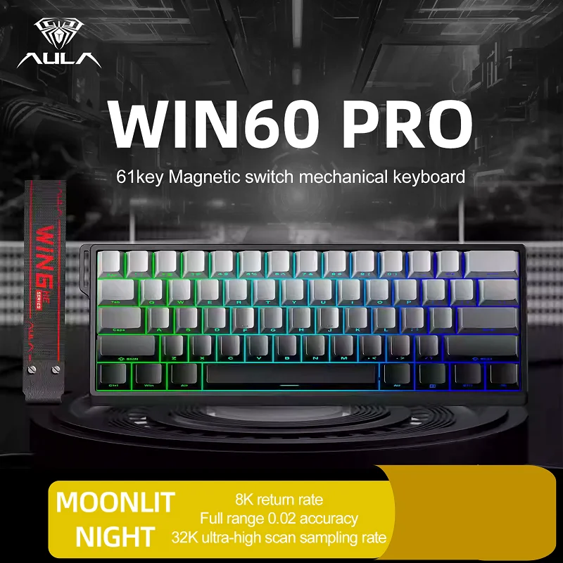 Механическая клавиатура Win60 с магнитным переключателем: проводная 8K, RGB-подсветка, возможностью горячей замены, игровые игры, периферийные устройства для ПК
Механическая клавиатура Win60 с магнитным переключателем: проводная 8K, RGB-подсветка, возможностью горячей замены, игровые игры, периферийные устройства для ПК