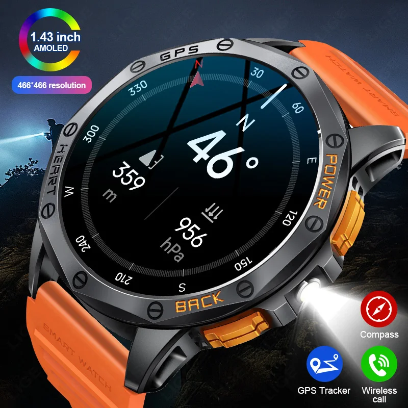 New GPS Smart Watch Men LED Flashlight Compass Watch 530mAh Battery Sport Fitness Bracelet Bluetooth Call AMOLED Smartwatch 2026
New GPS Smart Watch Men LED Flashlight Compass Watch 530mAh Battery Sport Fitness Bracelet Bluetooth Call AMOLED Smartwatch 2026