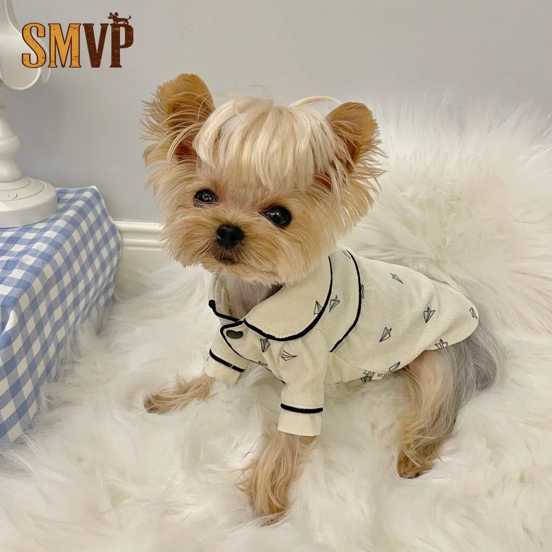 Summer Breathable Korean White Paper Airplane Pattern Decorative Lapel Kitten Small Medium Pet Dog Pajamas Loungewear Clothes
Summer Breathable Korean White Paper Airplane Pattern Decorative Lapel Kitten Small Medium Pet Dog Pajamas Loungewear Clothes