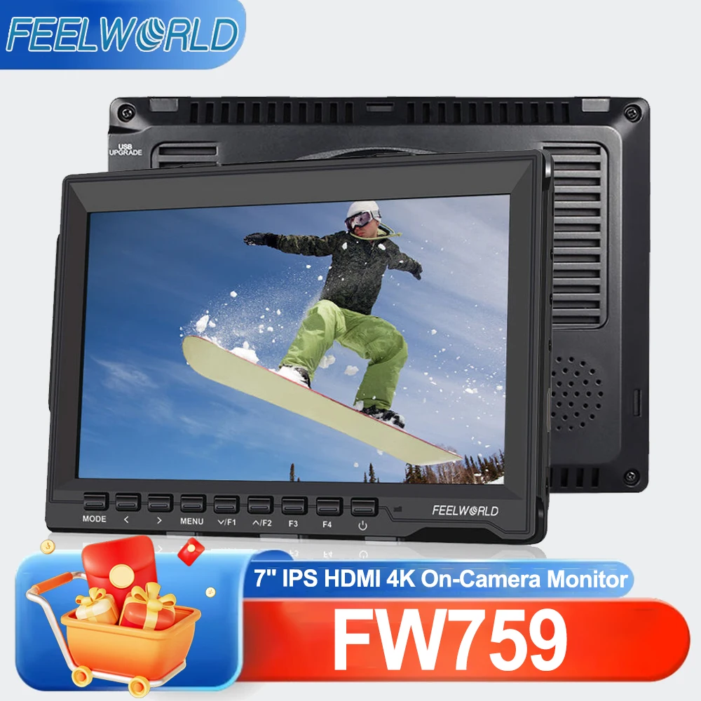 FEELWORLD FW759 7 Inch Ultra-thin Design 1280x800 HDMI HD On-Camera Field Monitor with Peaking Focus for Canon for Sony
FEELWORLD FW759 7 Inch Ultra-thin Design 1280x800 HDMI HD On-Camera Field Monitor with Peaking Focus for Canon for Sony