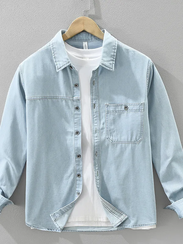 Retro Japanese Sle Men's Cotton Denim irt Loose Casual Faionable Autumn New Arrival Outerwear Coat Long Sve Color
Retro Japanese Sle Men's Cotton Denim irt Loose Casual Faionable Autumn New Arrival Outerwear Coat Long Sve Color