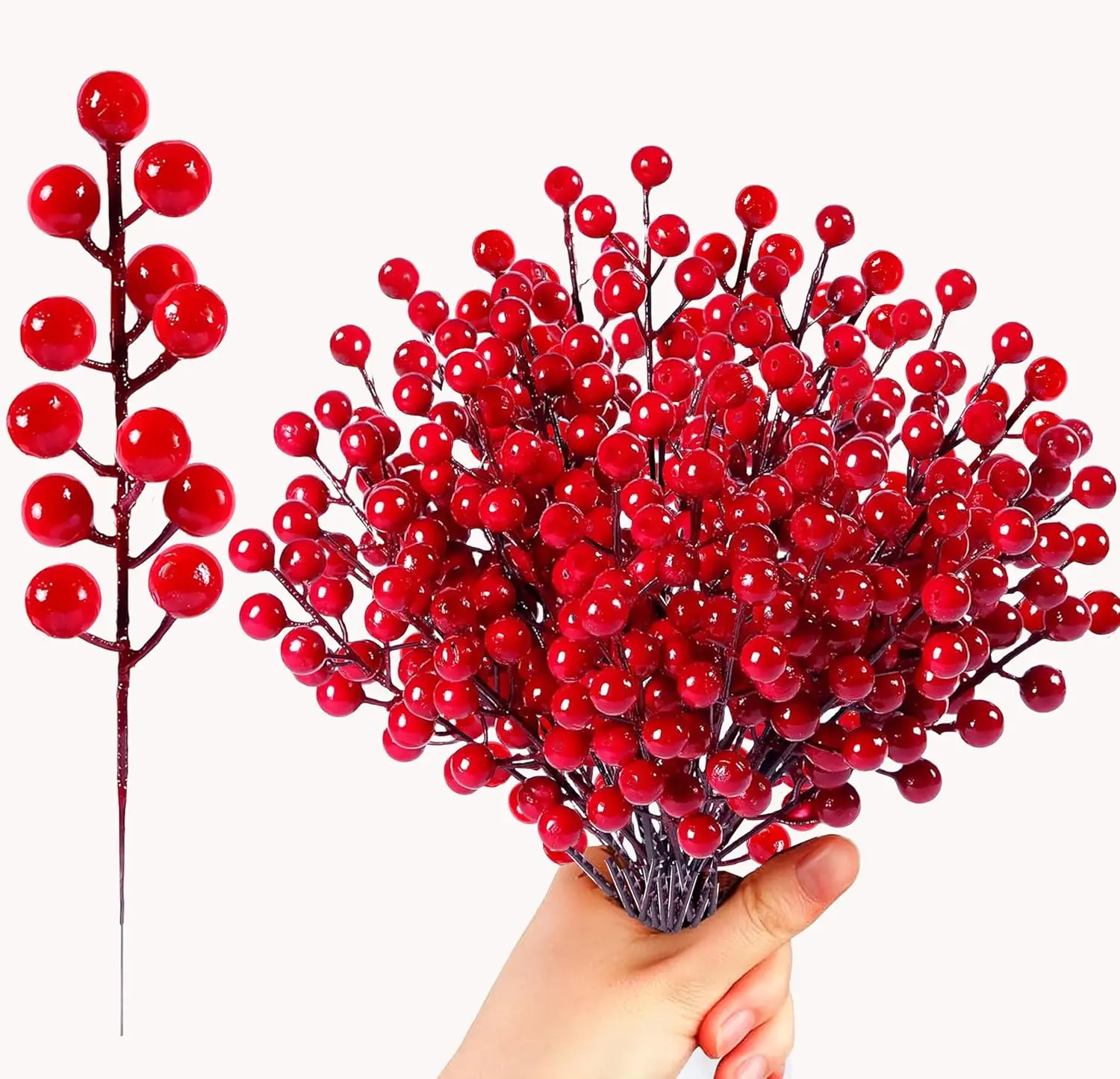 50 упаковок искусственных красных ягод, 8-дюймовые елочные украшения для фестиваля, домашнего декора
50 упаковок искусственных красных ягод, 8-дюймовые елочные украшения для фестиваля, домашнего декора