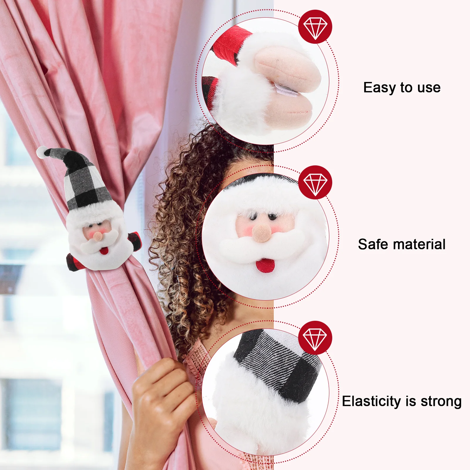 2 Pieces Christmas Curtain Buckle Tieback Adorable Window Curtain Holders Decorative Strap for Home Bedroom Living Room Holiday
2 Pieces Christmas Curtain Buckle Tieback Adorable Window Curtain Holders Decorative Strap for Home Bedroom Living Room Holiday